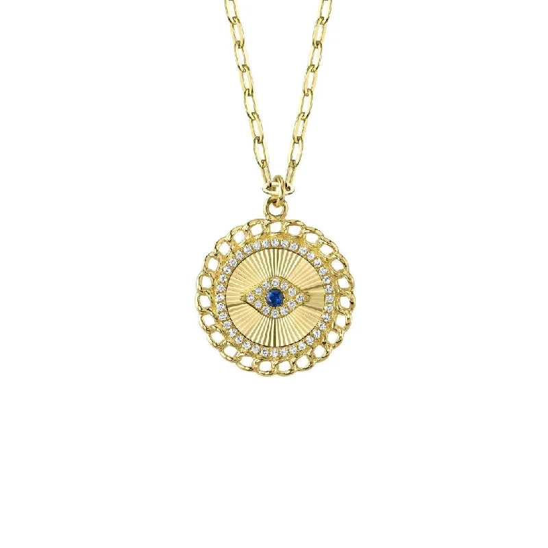 Ladies necklaces delicate strands-Blue Sapphire & Diamond Pendant Necklace