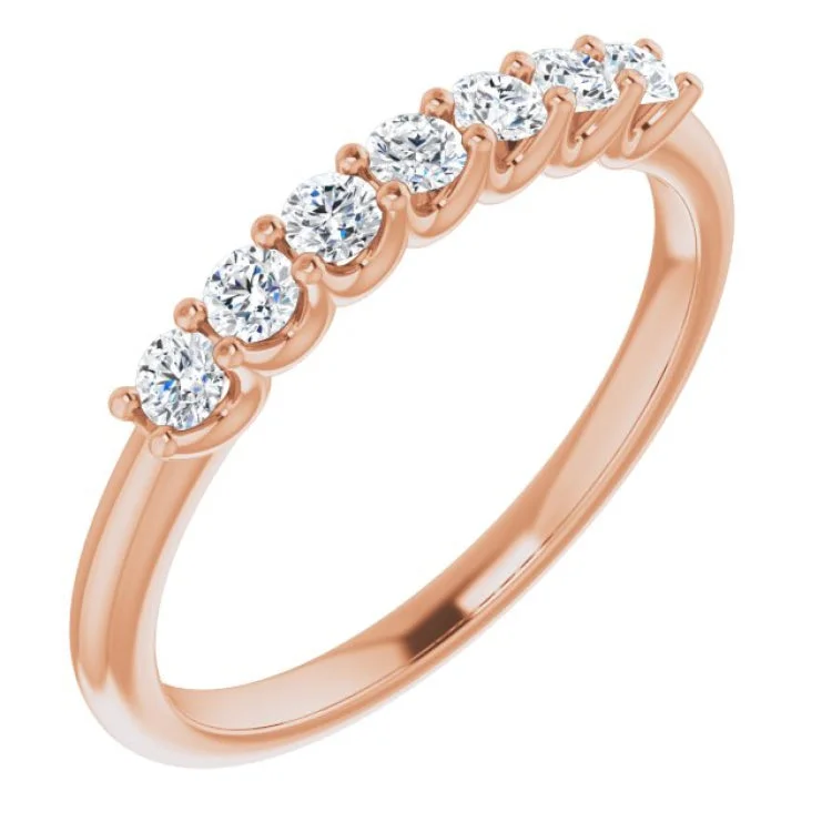 Ladies rings care tips-14K Rose 1/3 CTW Natural Diamond Anniversary Band