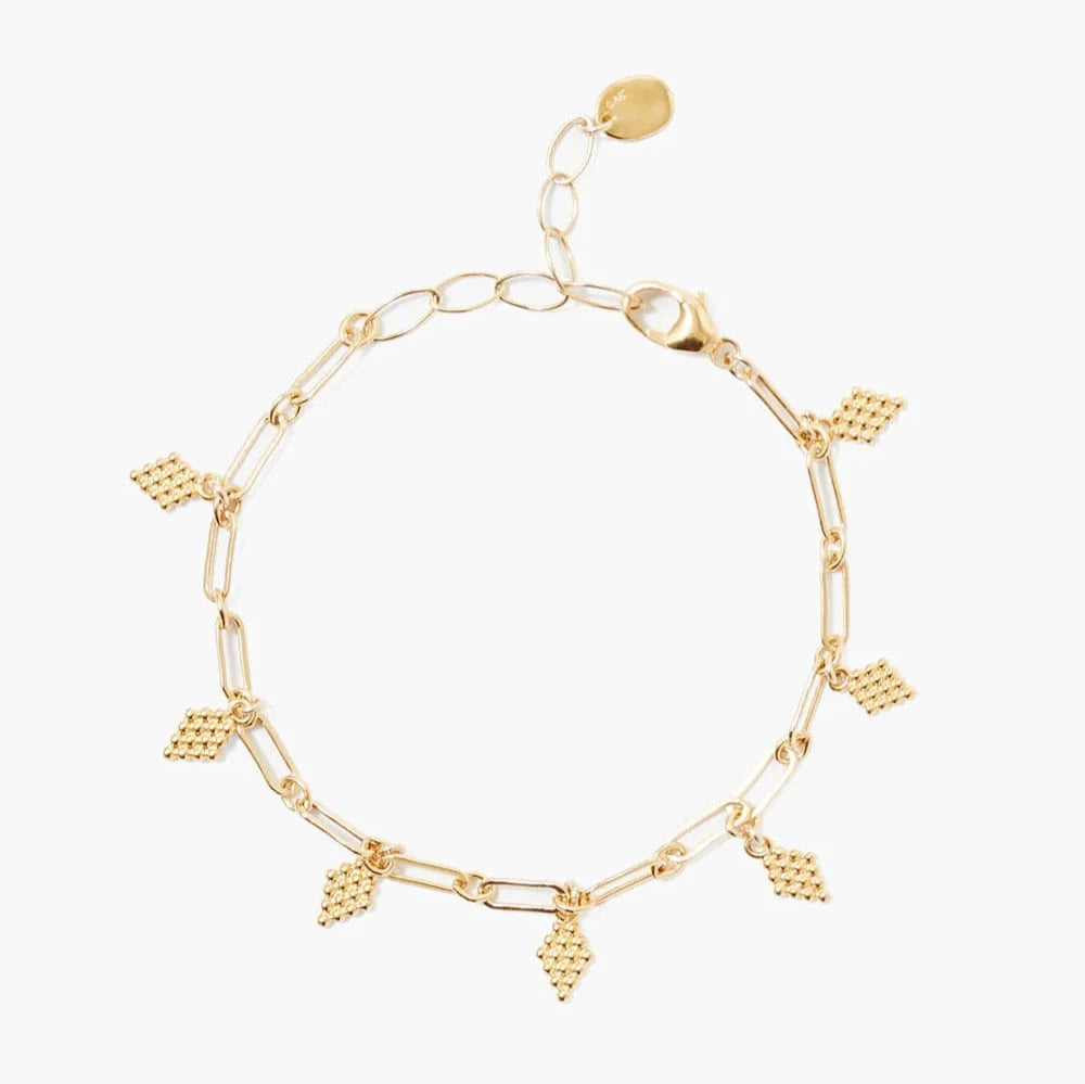 Ladies bracelets boho flair-Bijou Charm Bracelet in Yellow Gold