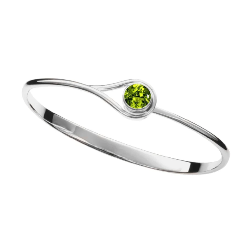 Ladies bracelets pearl details-Sterling Silver Faceted Peridot Desire Bracelet