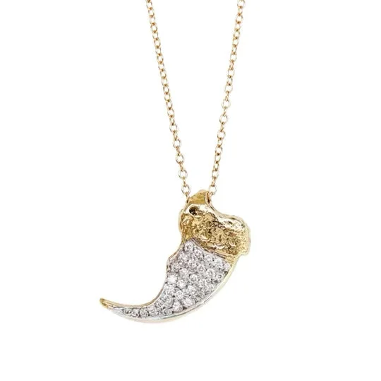 Ladies necklaces girlfriend treats-Wolverine Claw Diamond Necklace