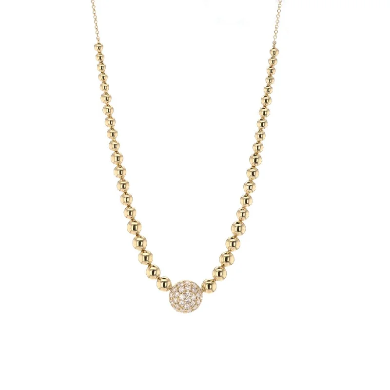 Ladies necklaces store locations-Diamond Bead Necklace | 0.78 ctw