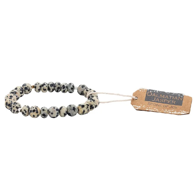 Ladies bracelets wedding styles-Stone Stack Bracelet - Dalmatian Jasper - Stone of Joy