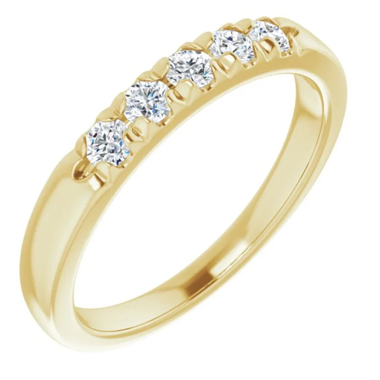 Ladies rings office styles-14K Yellow 1/3 CTW Natural Diamond Anniversary Band