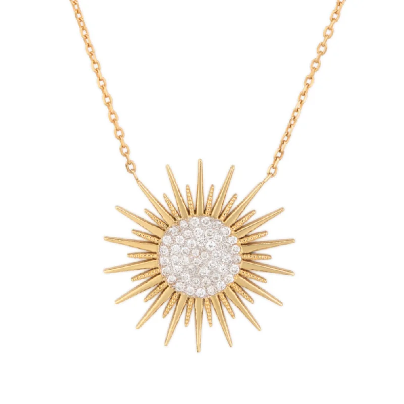 Ladies necklaces elegant looks-Diamond Soleil Necklace