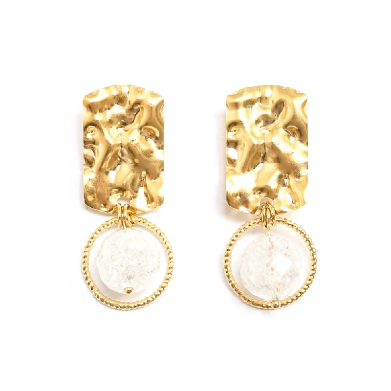 Ladies earrings Christmas designs-Sylvia Gold Earrings