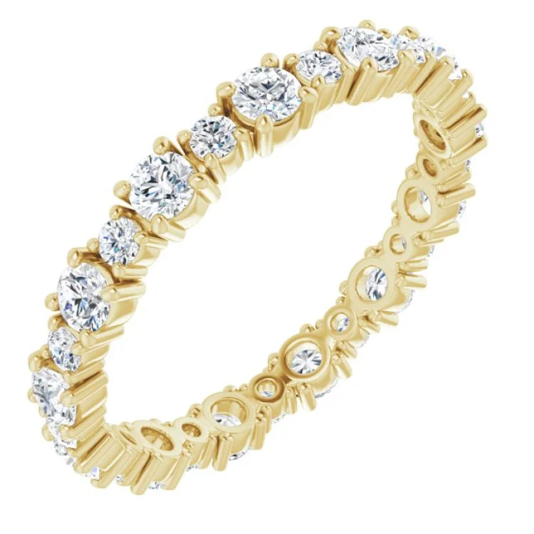 Ladies rings jade accents-14K Yellow 1 1/5 CTW Lab-Grown Diamond Eternity Band