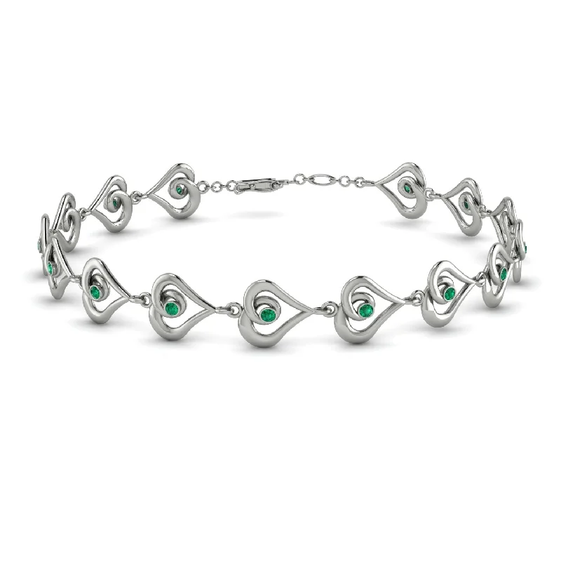 Ladies bracelets gothic appeal-Heart Emerald Bracelet - Martha No. 6