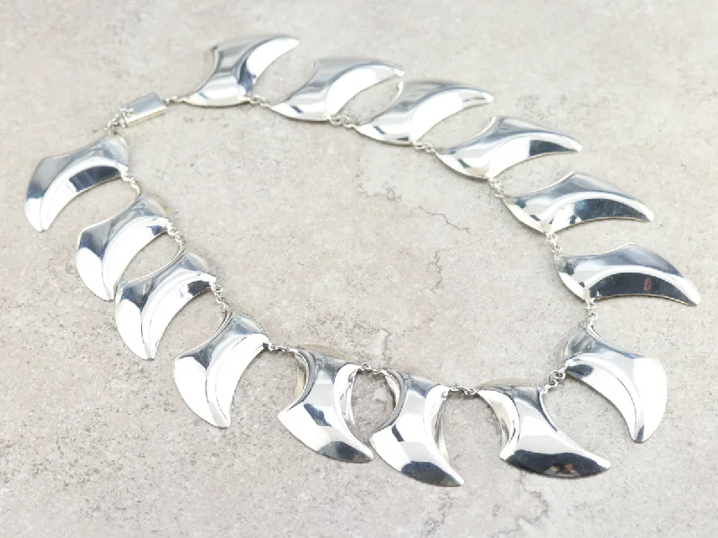 Ladies necklaces anniversary picks-Modern Sterling Silver Necklace