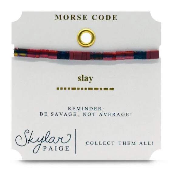 Ladies bracelets Valentine’s Day-Slay - Morse Code Tila Beaded Bracelet