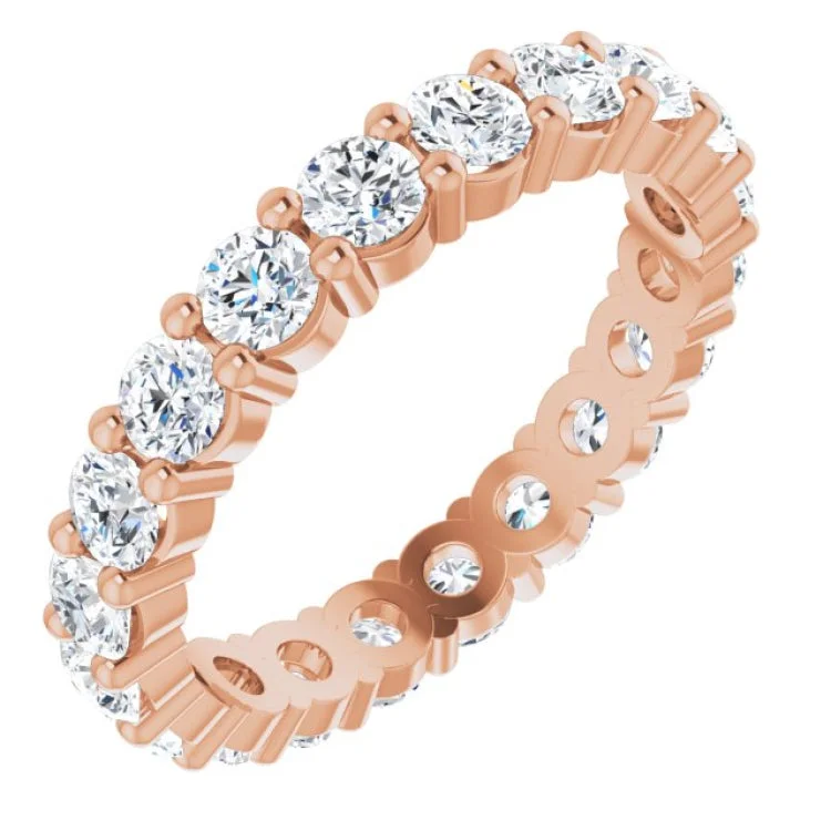 Ladies rings daily wear-14K Rose 2 CTW Lab-Grown Diamond Eternity Band Size 7