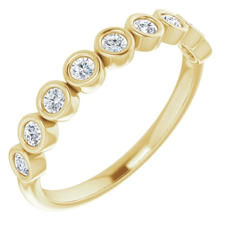 Ladies rings girlfriend surprises-14K Yellow 1/4 CTW Natural Diamond Anniversary Band