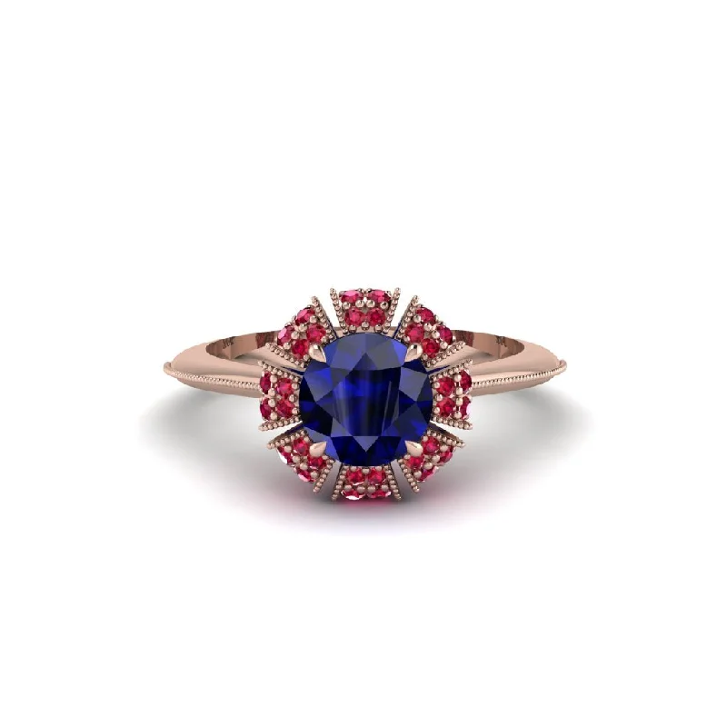 Ladies engagement rings e-commerce sites-Ruby Crown Halo Engagement Ring - Annie No. 59