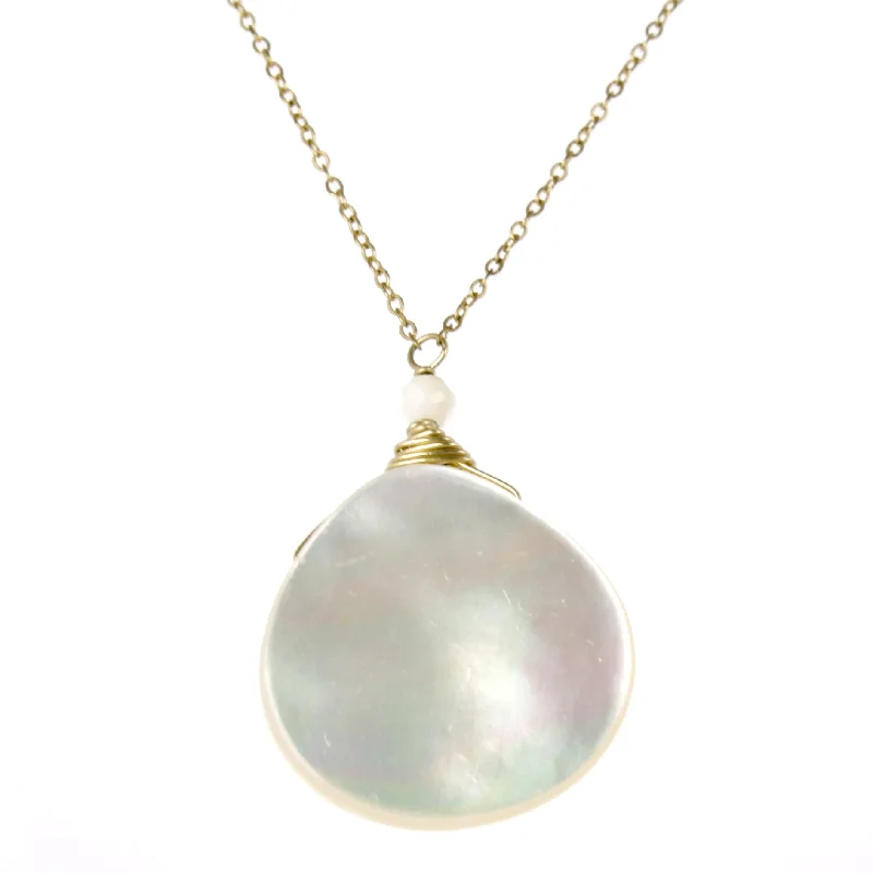 Ladies necklaces price range-Mother of Pearl One Drop Necklace