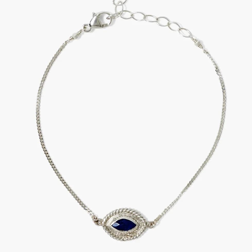 Ladies bracelets worldwide appeal-Mariya Evil Eye Bracelet Lapis