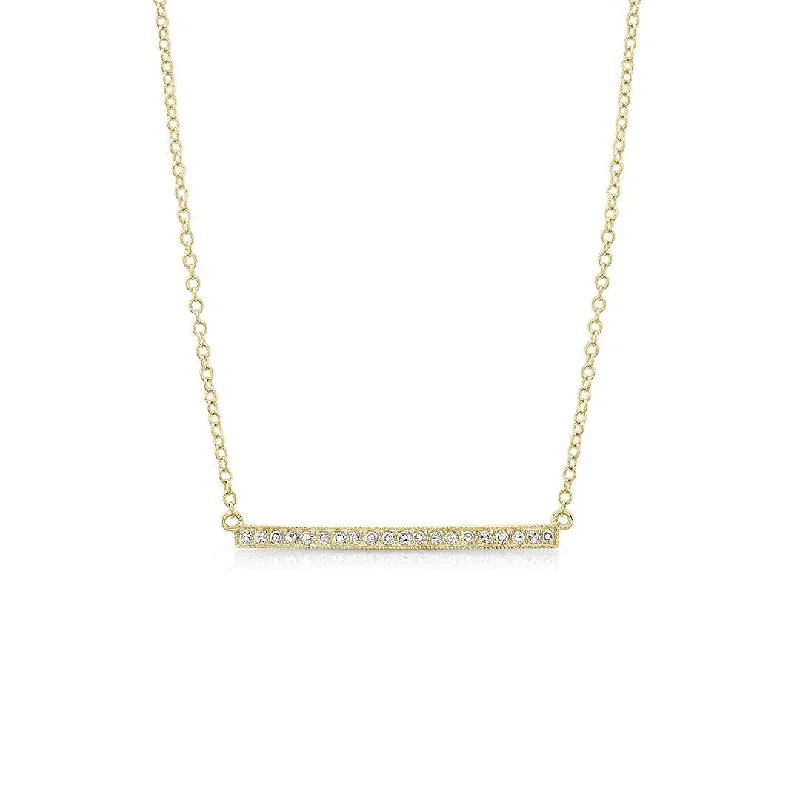 Ladies necklaces length guide-0.11 ctw Diamond Bar Necklace