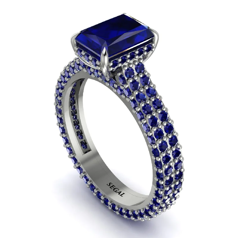 Ladies engagement rings 2025 trends-Radiant Cut Sapphire Pave Engagement Ring - Kenzie No. 75