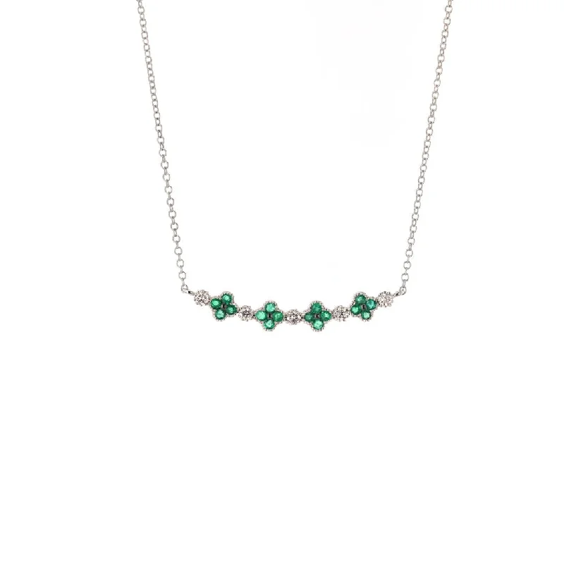 Ladies necklaces bridal essentials-Emerald & Diamond Necklace | M10278623