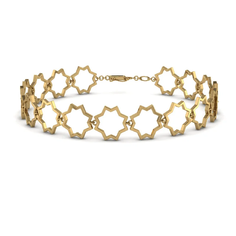 Ladies bracelets worldwide appeal-Open Star Gold Bracelet - Lara No. 1